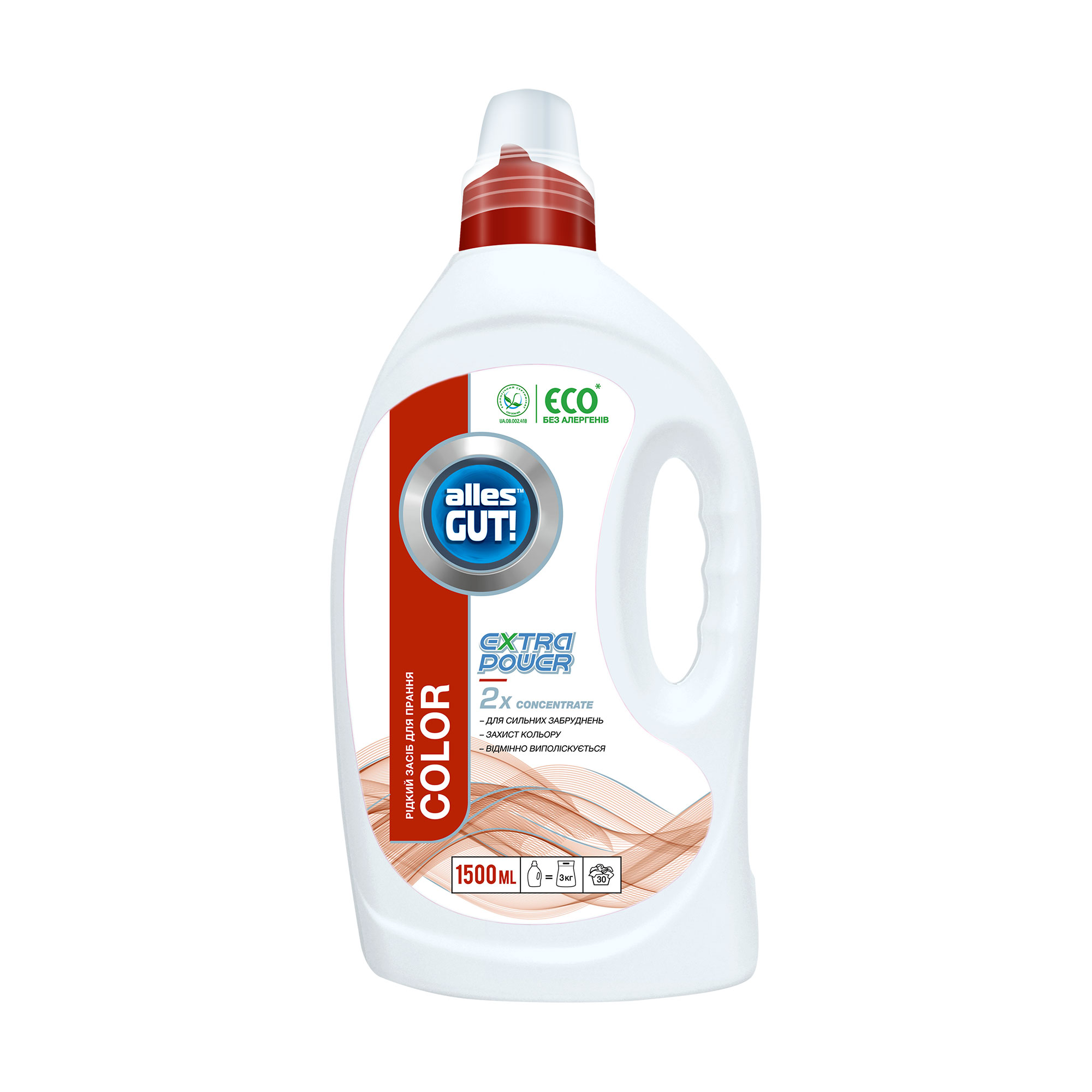 Рідкий засіб для прання Alles GUT! Color Eco 30 циклів прання, 1.5 л